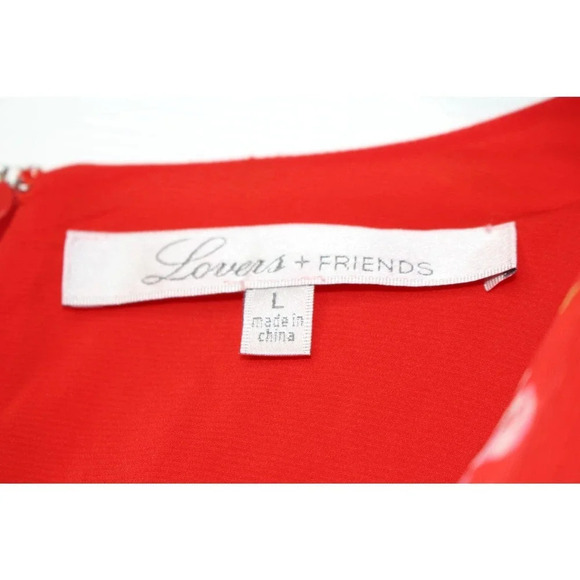 Lovers + Friends Cassidy Floral red mini dress size L - Picture 3 of 9